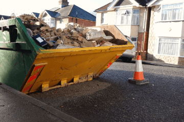 skip on a residential road